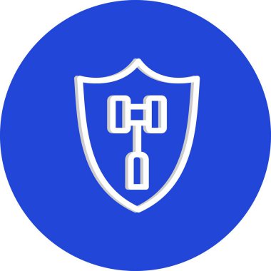 Haç silueti olan bir kalkan simgesi