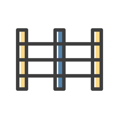 Beyaz arka planda siyah şekilli tahta merdiven simgesi. bıçkıhane ve kereste sembolü vektör çizimi.