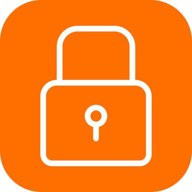 Beyaz arkaplanda düz simge kilitle