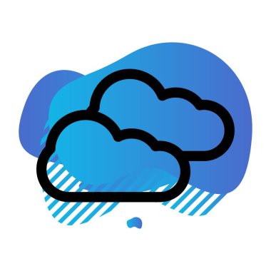 vektör Bulut düz simgesi