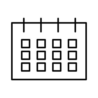 Beyaz arkaplanda vektör takvimi düz simgesi