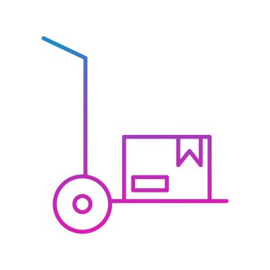 Düz biçimli forklift simgesi beyaz arkaplan vektör illüstrasyonunda izole edildi