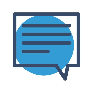 Beyaz arkaplanda Chat düz simgesi