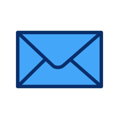 Beyaz arkaplanda vektör mesajı düz simgesi