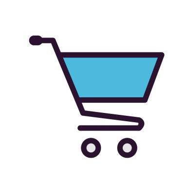 Alışveriş arabası simgesi, vektör illüstrasyonu