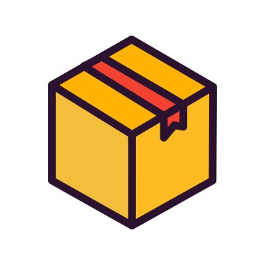 karton kutu simgesi, vektör illüstrasyonu