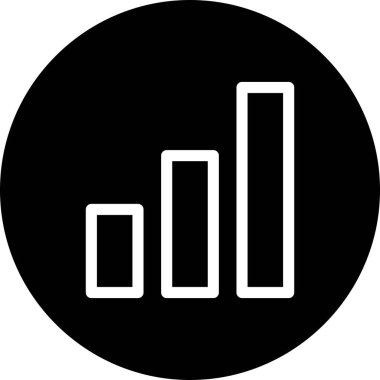 Beyaz arkaplan üzerindeki Graph düz simgesi