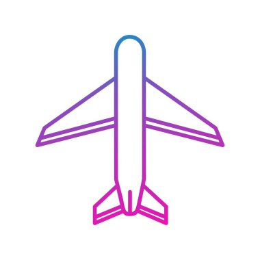 uçak simgesi vektörü, düz tasarım en iyi raster resim grafiği