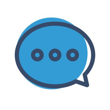 Beyaz arkaplanda Chat düz simgesi