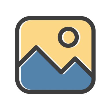 Beyaz arkaplanda vektör galerisi düz simgesi