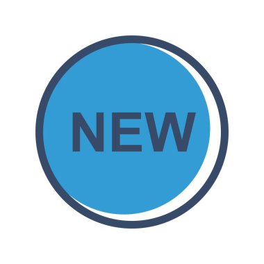 Beyaz arkaplanda yeni düz simge