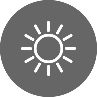 Beyaz arkaplandaki vektör Sun düz simgesi