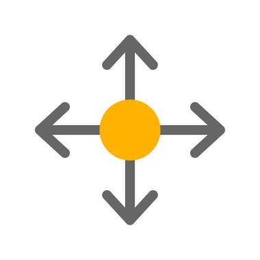 Beyaz arkaplanda vektör Yönleri düz simgesi