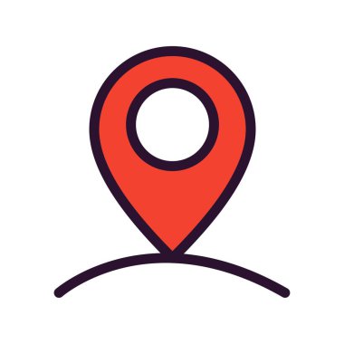 Beyaz arkaplanda vektör konumu düz simgesi