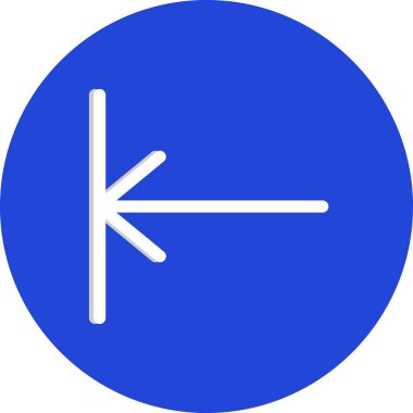 Beyaz arkaplanda sol düz simge