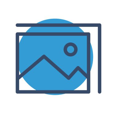 Beyaz arkaplanda vektör galerisi düz simgesi