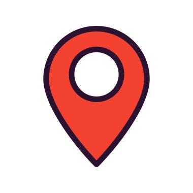 Beyaz arkaplanda vektör konumu düz simgesi