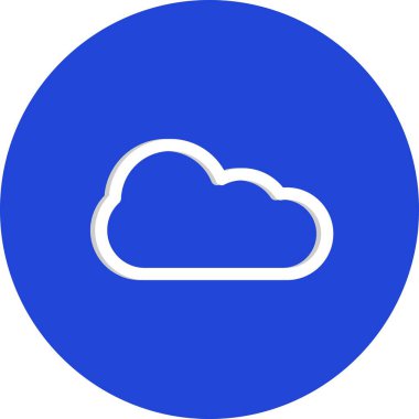 Beyaz arkaplanda düz bulut simgesi