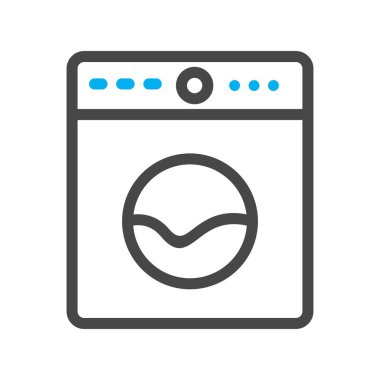 çamaşır makinesi simgesi, vektör illüstrasyonu