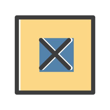 Beyaz arkaplanda düz vektör bloğu simgesi