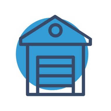 Beyaz arkaplanda izole edilmiş çizgi film tarzında ev simgesi. ev sembolü çizimi.