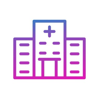 Beyaz arkaplanda hastane simgesi