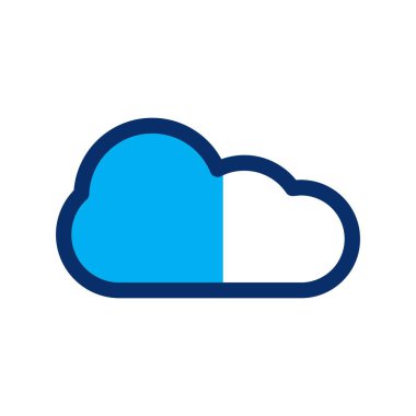 Beyaz arkaplanda düz bulut simgesi