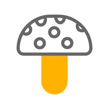 Beyaz arkaplanda izole edilmiş düz bir mantar simgesi. mantarlar ve boletus sembolü çizimi