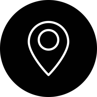 Beyaz arkaplanda vektör konumu düz simgesi