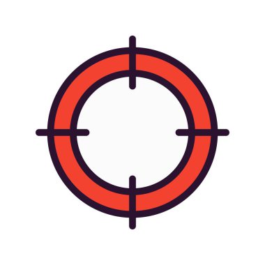 Vektör hedef düz simgesi