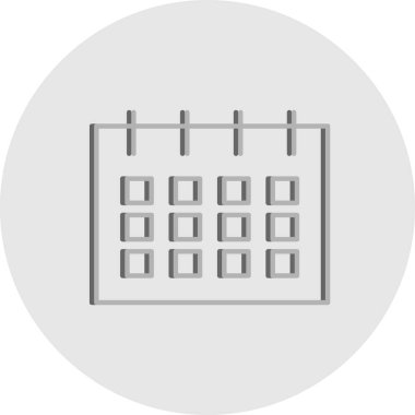 Beyaz arkaplanda vektör takvimi düz simgesi