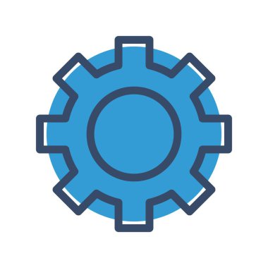 dişli simgesi, vektör illüstrasyonu. düz tasarım biçimi