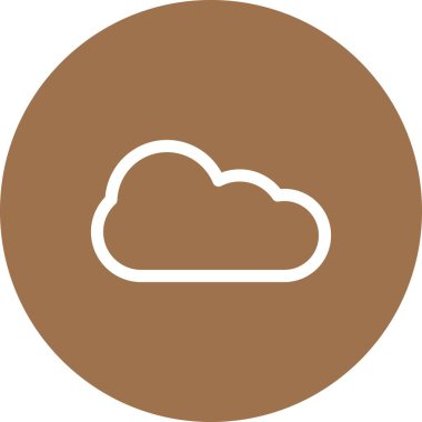 Beyaz arkaplanda düz bulut simgesi