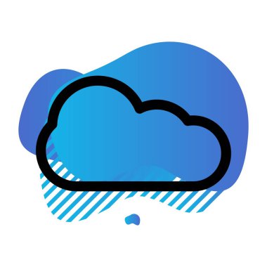 vektör Bulut düz simgesi