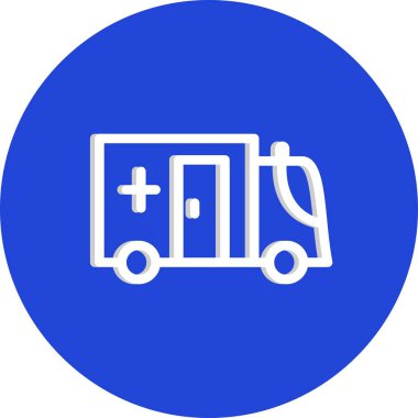 Beyaz arkaplanda ambulans simgesi