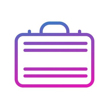 Düz renkli evrak çantası simgesi. vektör illüstrasyonu