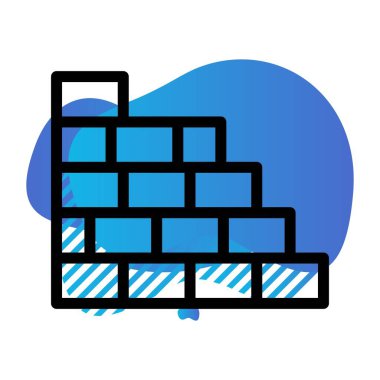 tuğla ve mavi simgenin vektör illüstrasyonu