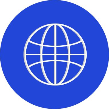 Beyaz arkaplanda Küresel düz simge