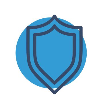 Beyaz arkaplanda vektör Kalkanı düz simgesi