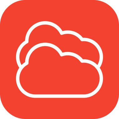 Beyaz arkaplanda düz bulut simgesi