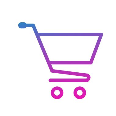 Alışveriş arabası simgesi, vektör illüstrasyonu