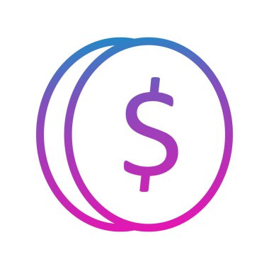 Beyaz arkaplanda sikke düz simgesi