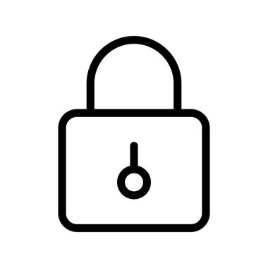 Beyaz arkaplanda düz simge kilitle