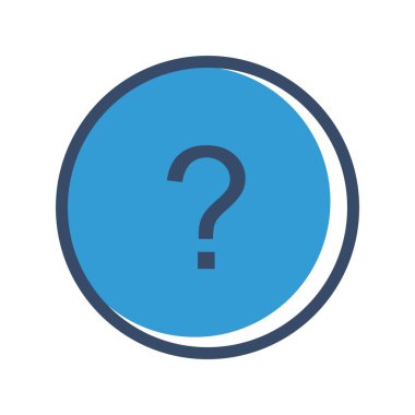 Beyaz arkaplanda vektör sorusu düz simgesi