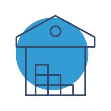 Beyaz arkaplanda izole edilmiş çizgi film tarzında ev simgesi. ev sembolü çizimi