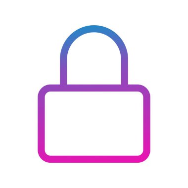 Beyaz arkaplanda düz simge kilitle