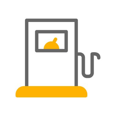 Benzin istasyonu simgesi beyaz arkaplanda izole edildi.