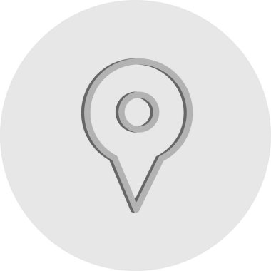 Beyaz arkaplanda vektör konumu düz simgesi