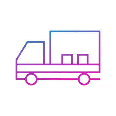 Kamyon simgesi beyaz arka planda izole edilmiş. lojistik sembol vektör illüstrasyonu.