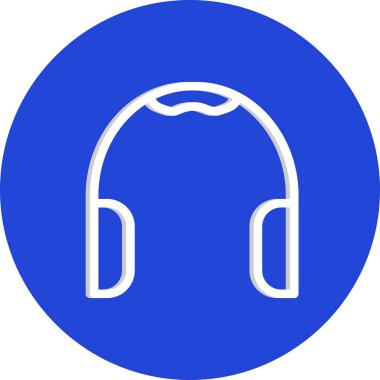 Beyaz arkaplanda vektör kulaklık düzlüğü simgesi